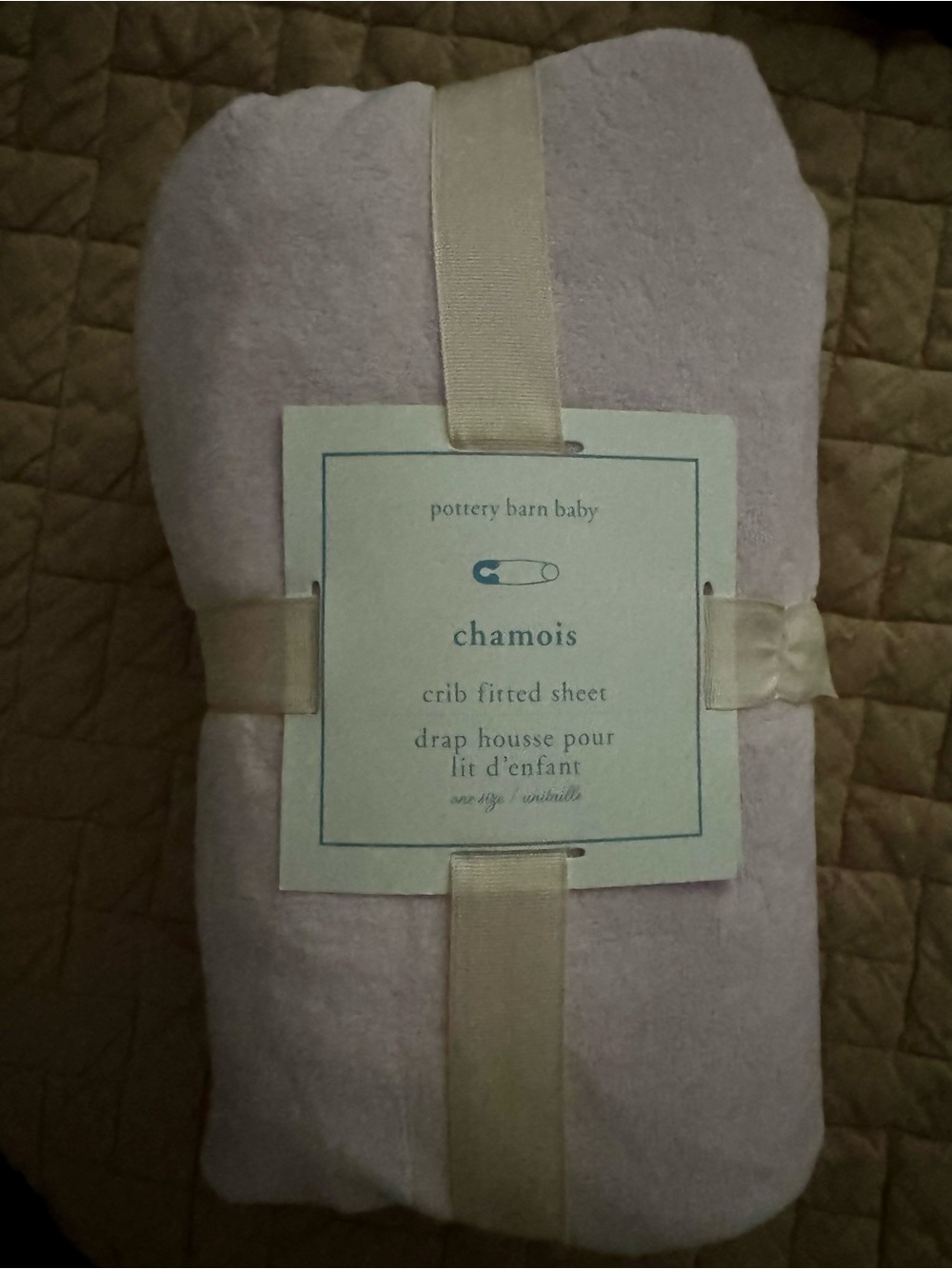 Pottery Barn Kids Chamois Crib Fitted Sheet - Light Pink
